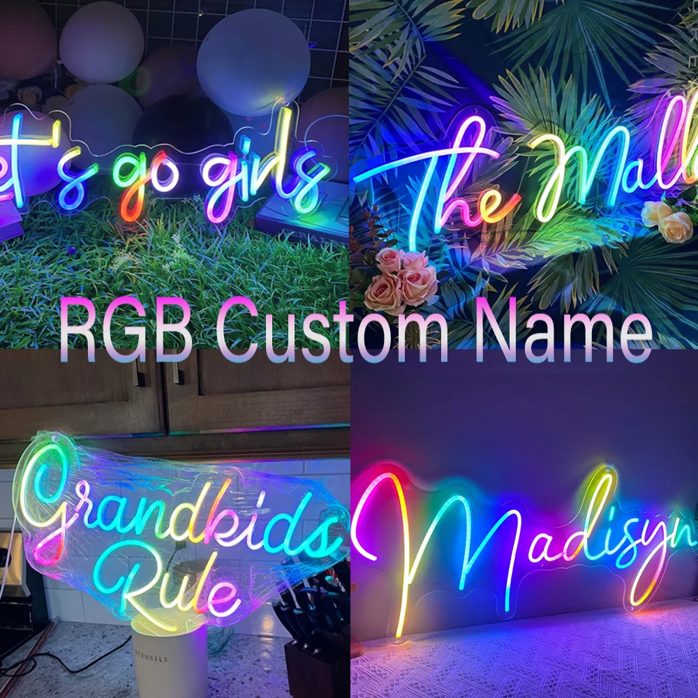 

RGB Custom Kid Name Neon Sign Personalized Dimmable for Wall Decor for Bedroom Wedding Party Bar Business Birthday Gifts