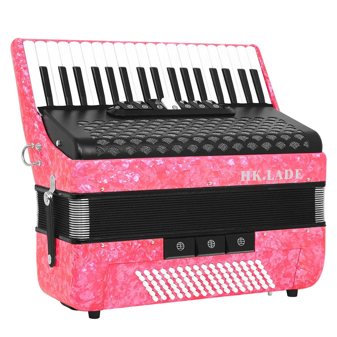 delivery of one piece, 96 bass 37-key accordion, grading and playing 3 diacritical accordion instruments, celluloid