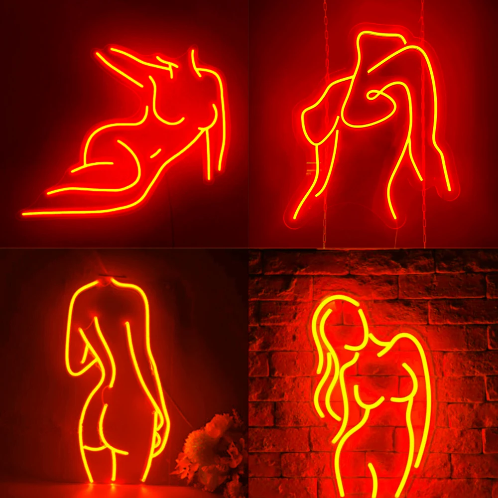 Custom Neon Sign Sexy Lady Neon LED Sign Bedroom Room Decor Wall Hanging Neon Light Sign Art Bar Party Hotel Decor Neon Lamps