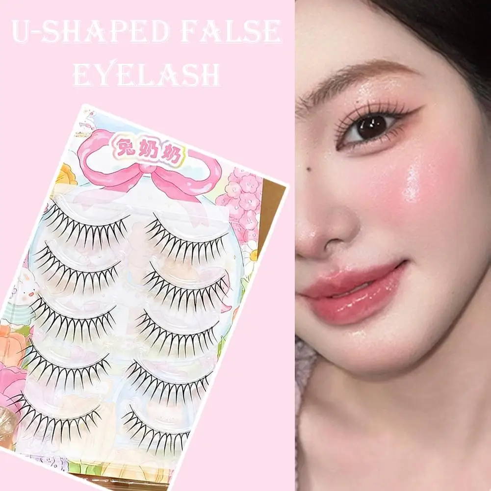 5 Pairs False Eyelashes A Type Eyelashes Upgraded Lash 11MM Stem Transparent Mink Soft Natural Lashes Eye U-shaped E3O1