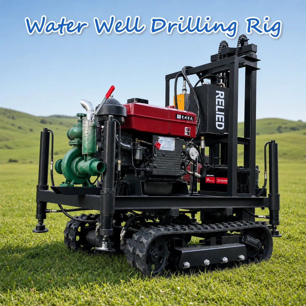 Customized Crawler Base Water Well Drill Machine 22HP to 35HP Diesel Powered Hydraulic Operated Space Saving Strong Output