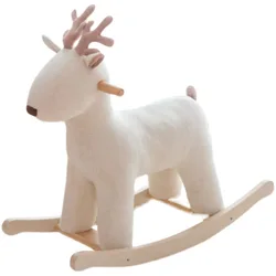 Nordic Instagram children's wooden horse, deer rocking horse, deer baby rocking chair, baby solid wood toy