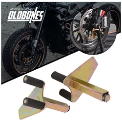 Oldbones 2PCS Motorcycle Bike Stands Front Wheel Support Frame Stand Swing Arm Lift Tripod Hooks Hook Fork Square Front Hook