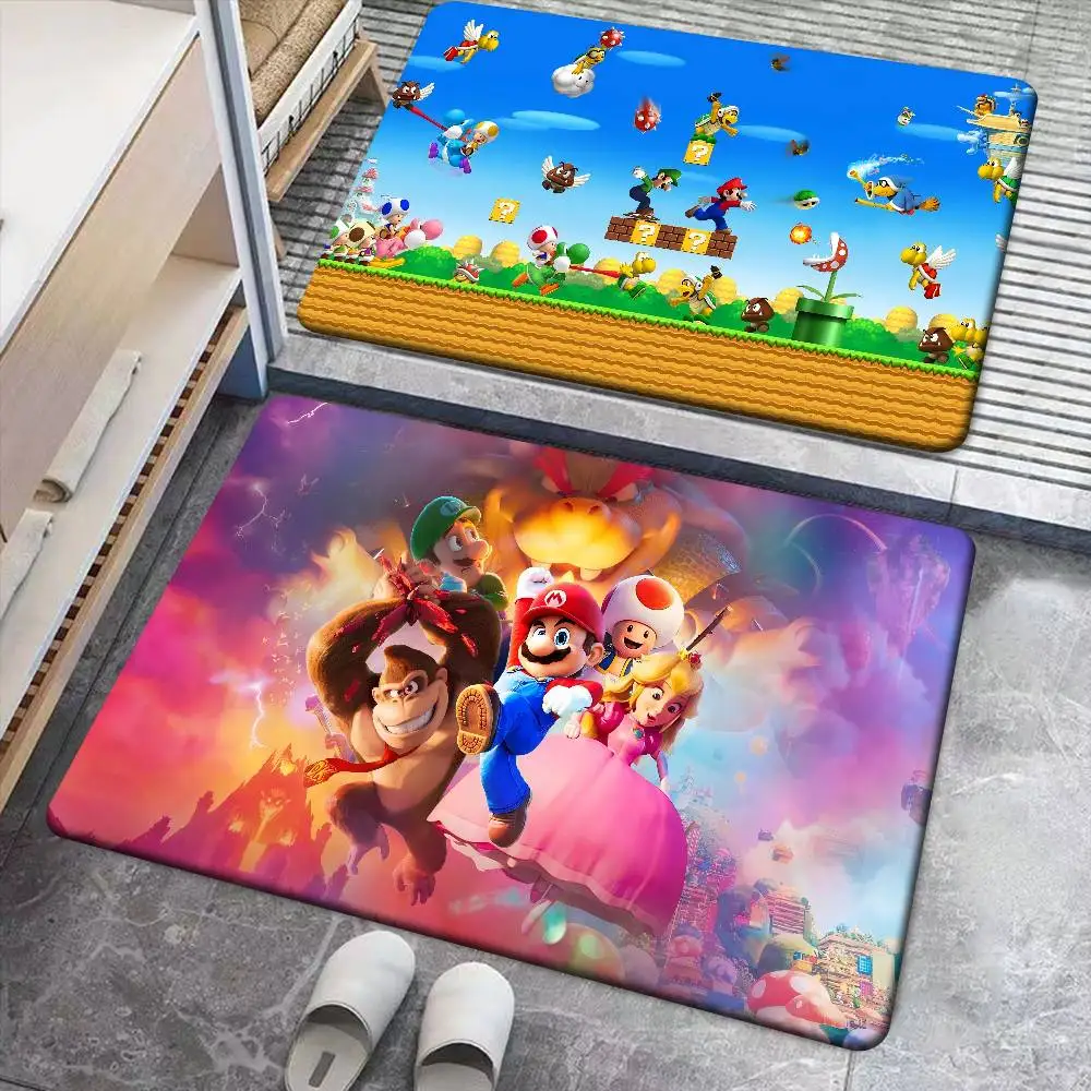 S-Super M-Mario Floor Mat Retro Multiple Choice Living Room Kitchen Rug Non-Slip Modern Home Decor