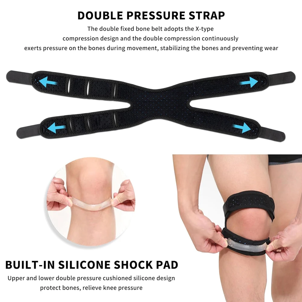 1 Stück Übergrößen-Kniescheibensehnen-Stützband, Knieschmerz-Linderung Verstellbares Neopren-Knieband für Laufen, Arthritis, Sprungknöchel – Detail 10