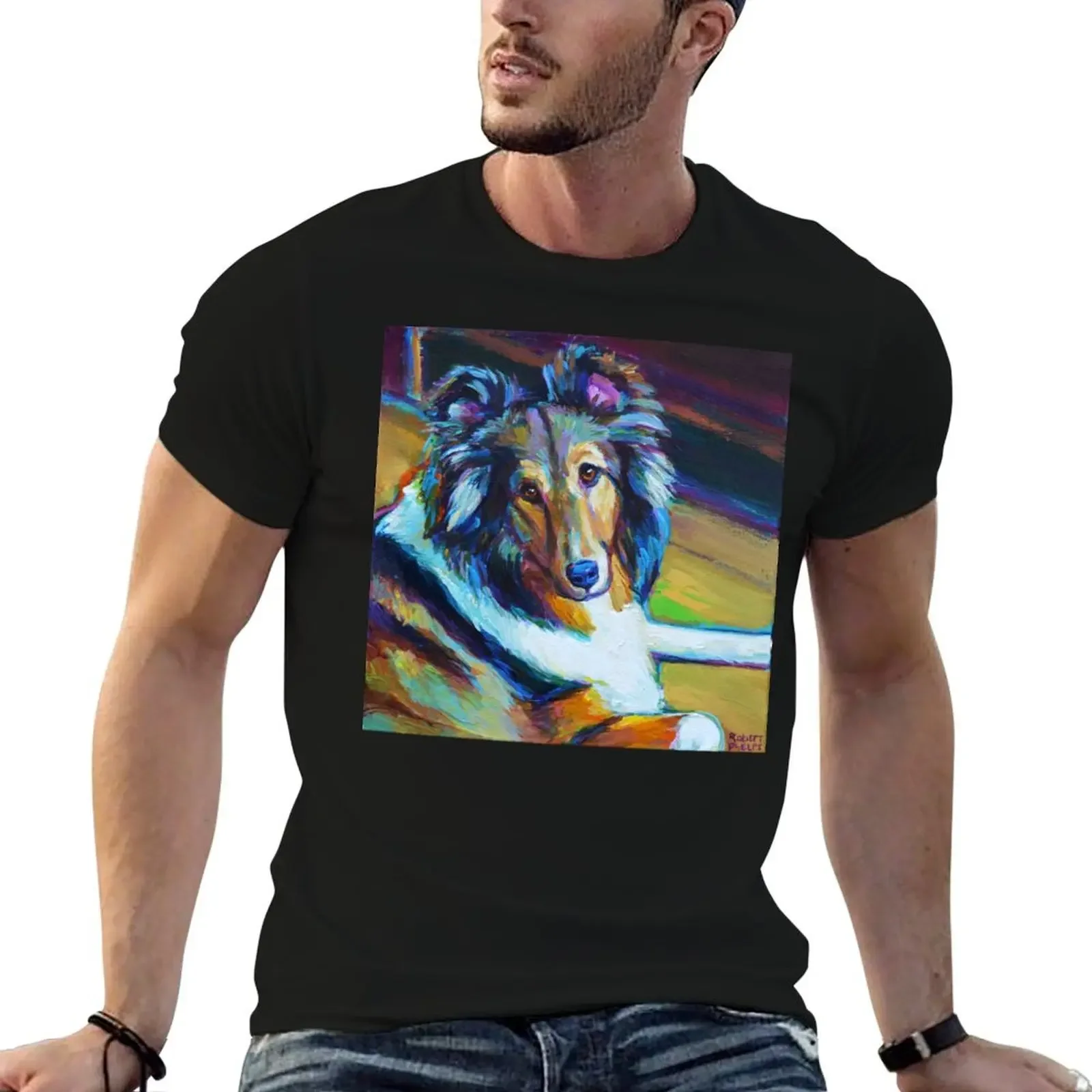 Colorful SHELTIE by Robert Phelps T-Shirt custom t shirt cheap stuff cute tops hippie clothes funny t shirts men