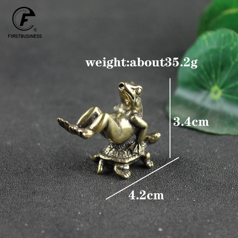 Vintage Copper Turtle Frog Miniatures Figurines Ornaments Brass Animal Censer Creative Incense Burner Tea Pet Desk Decorations