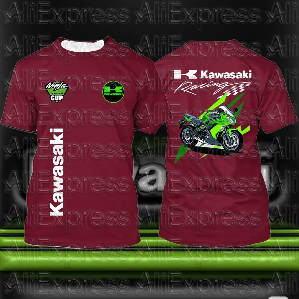 

MOTO Kawasaki T-shirts Motorcycle Uniforms Men's Quick Drying T Clothing Men Extreme Sports Tees High-quality Breathable Tops 5