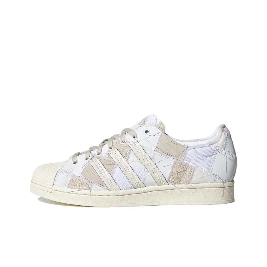 Adidas Originals Superstar Collection Skateboard Shoes Unisex Low Top White/Dark Beige HP8713