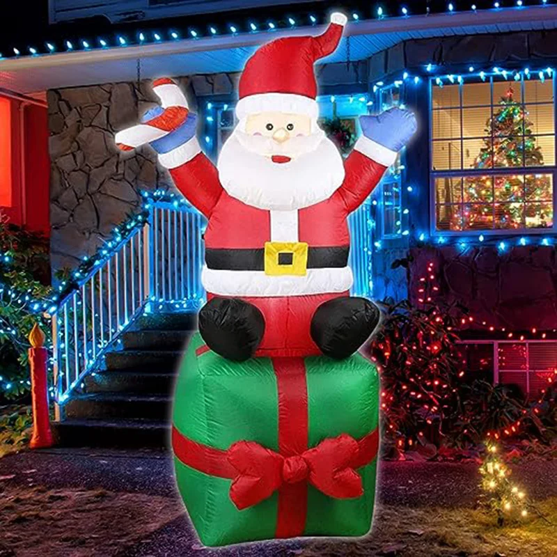 

Inflatable Snowman Santa Claus Nutcracker Model with LED Light Inflatable Christmas Dolls for Outdoor Xmas New Year's Decor 2024