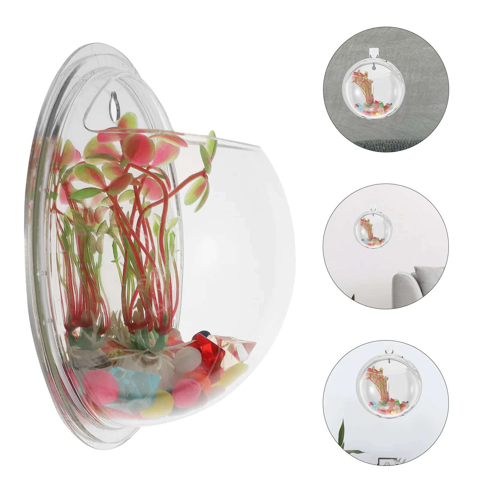 

Wall Bowl Plant Decor 15cm Diameter Mirror Acrylic Hanging Vase Modern Garden Elegant Creative Design Small Plants