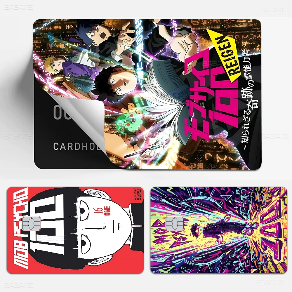 M-Mob P-Psycho 100 Anime Different Styles Poker Sticker Film Tape Skin For Credit Card Debit Card Big Chip