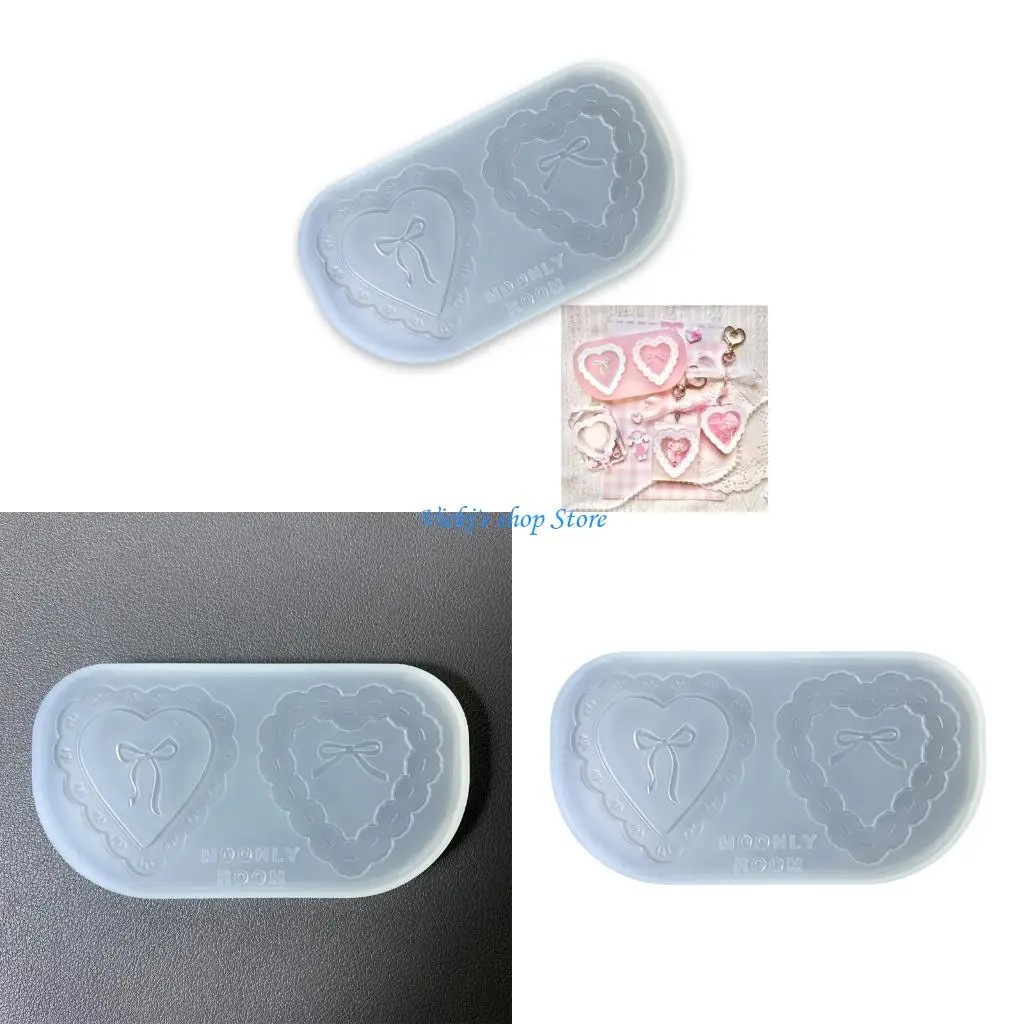 

Jewelry Making Silicone Mold Epoxy Resin Mould for Lace Heart Keychains Pendants