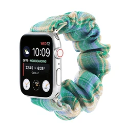 Strap for Apple watch bracelet Check color scrunchie elastic cloth band for Iwatch  lady fresh strap for Iwatch belt