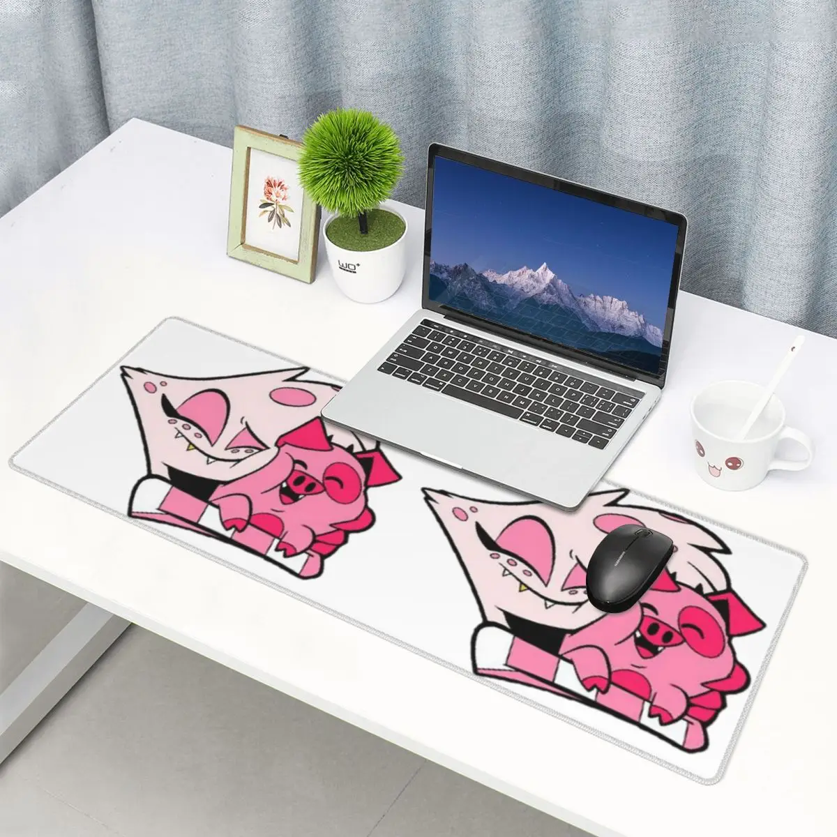 Large Mouse Pad Angel Dust And Fat Nuggets Hazbin Gamer PC Laptop Mats Keyboard Carpet Computer Gaming Desk Mat