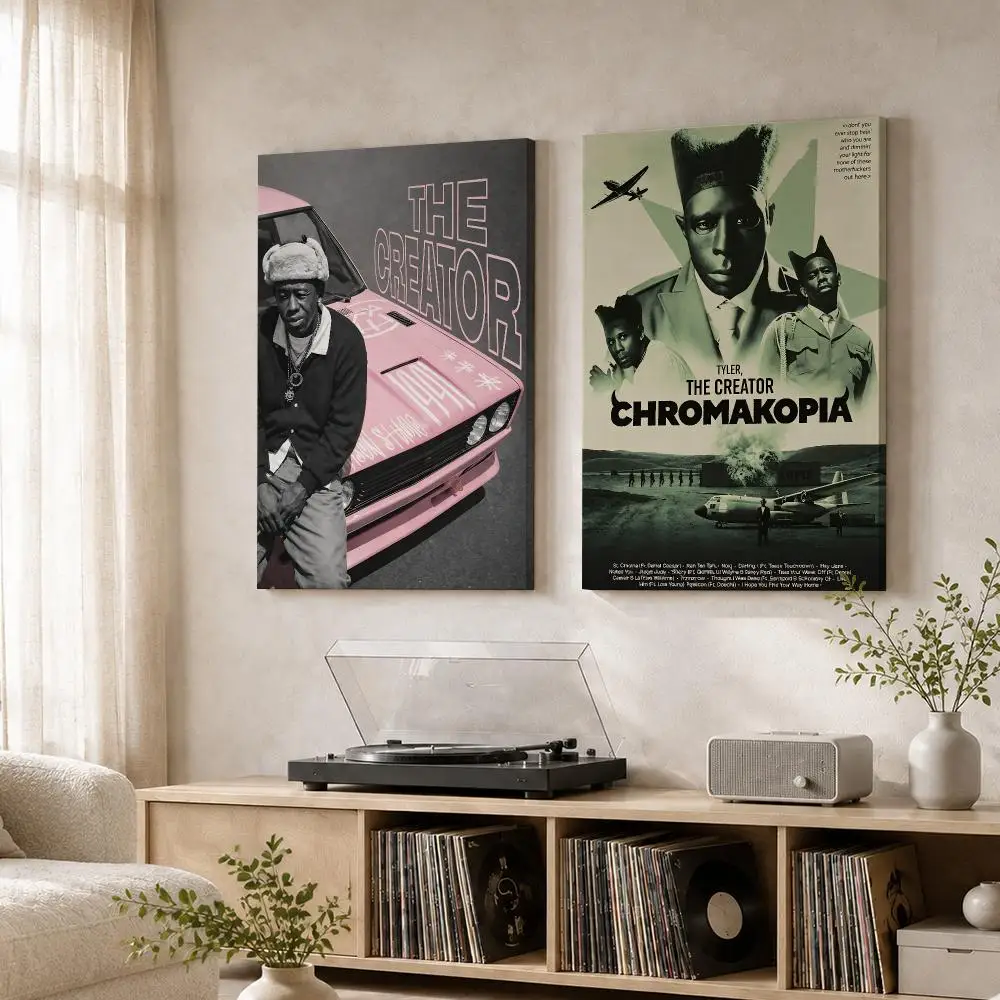 T-Tyler The C-Creator Framed Wall Painting Wood Canvas Poster For Living Room Bedroom Hallway Office Home Decor Gift