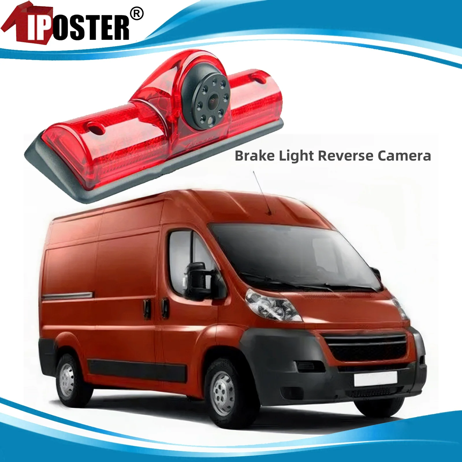 

iPoster HD Brake Light Backup Camera LED Night Vision 170° Waterproof IP68 For Nissan NV 1500 2500 3500 Vans From 2012 To 2019