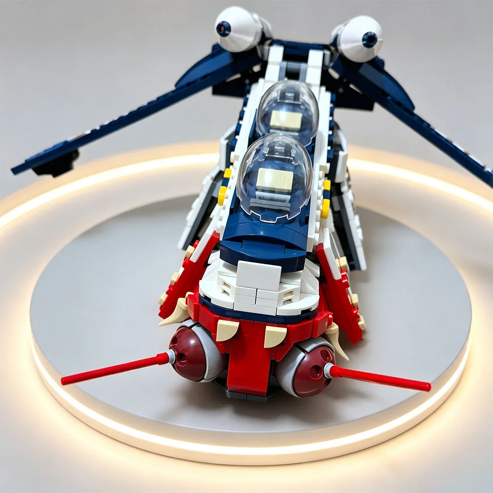 MOC 1129PCS MOC Space The Clone Wars Republic Attack Gunship Building Blocks Coruscant Bricks Festival Party Gifts view 4