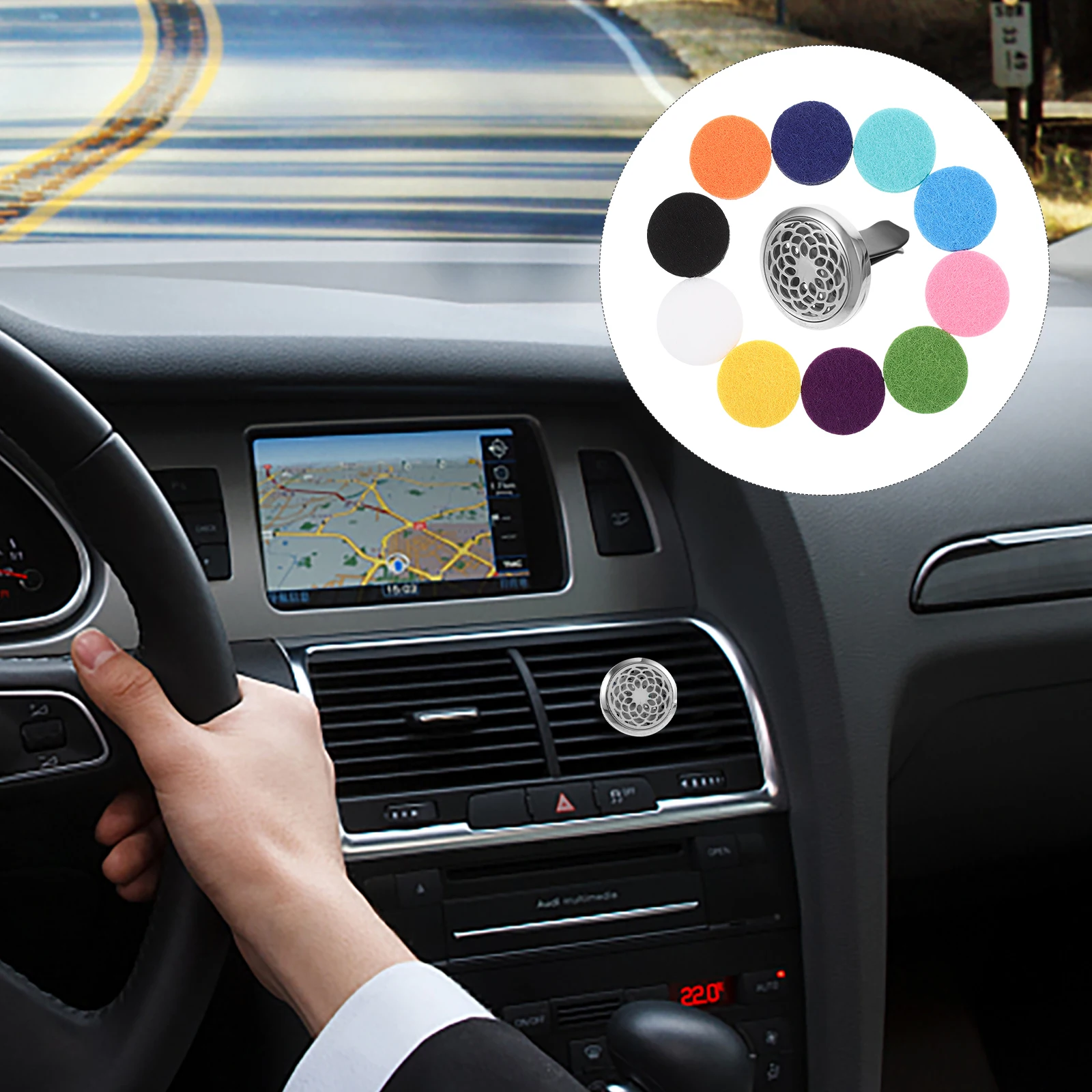 

Stainless Steel Aromatherapy Vent Clip Diffuser Perfume Freshener Essential Oil Holder Car Interior Accessories Aromatherapy Car