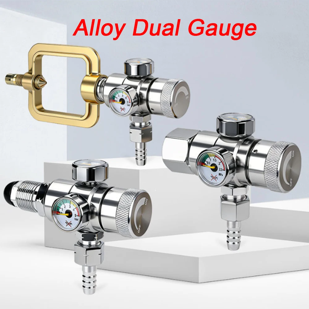 1pcs Brass / Alloy Dual‑Gauge Gas Regulator Adjustable for Oxygen Acetylene Propane LPG Welding Cutting Pressure Reducer