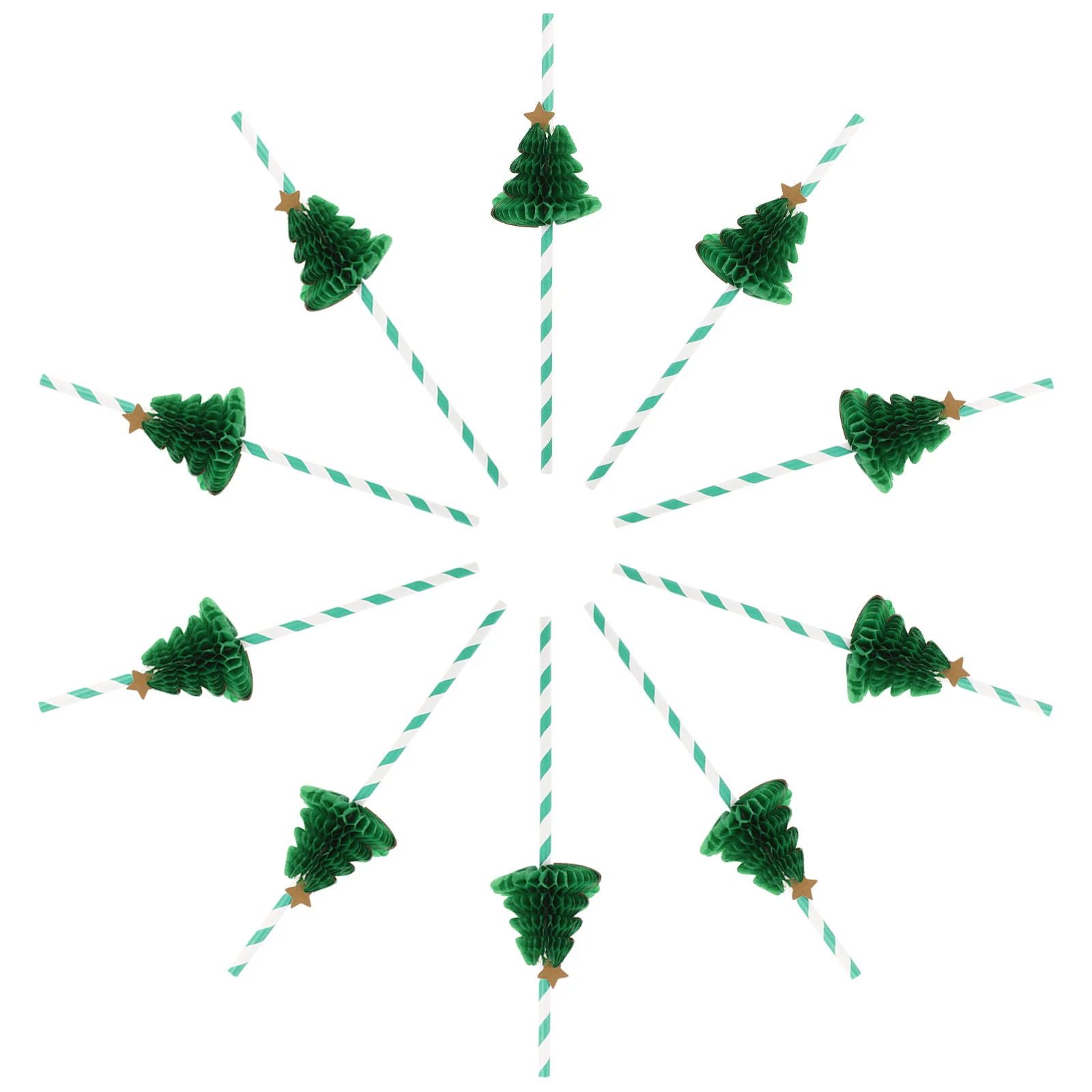 10 قطعة مهرجان القش شجرة عيد الميلاد العسل ورقة القش للحزب لوازم عيد الميلاد الشرب المتاح المشروبات القش المطبخ