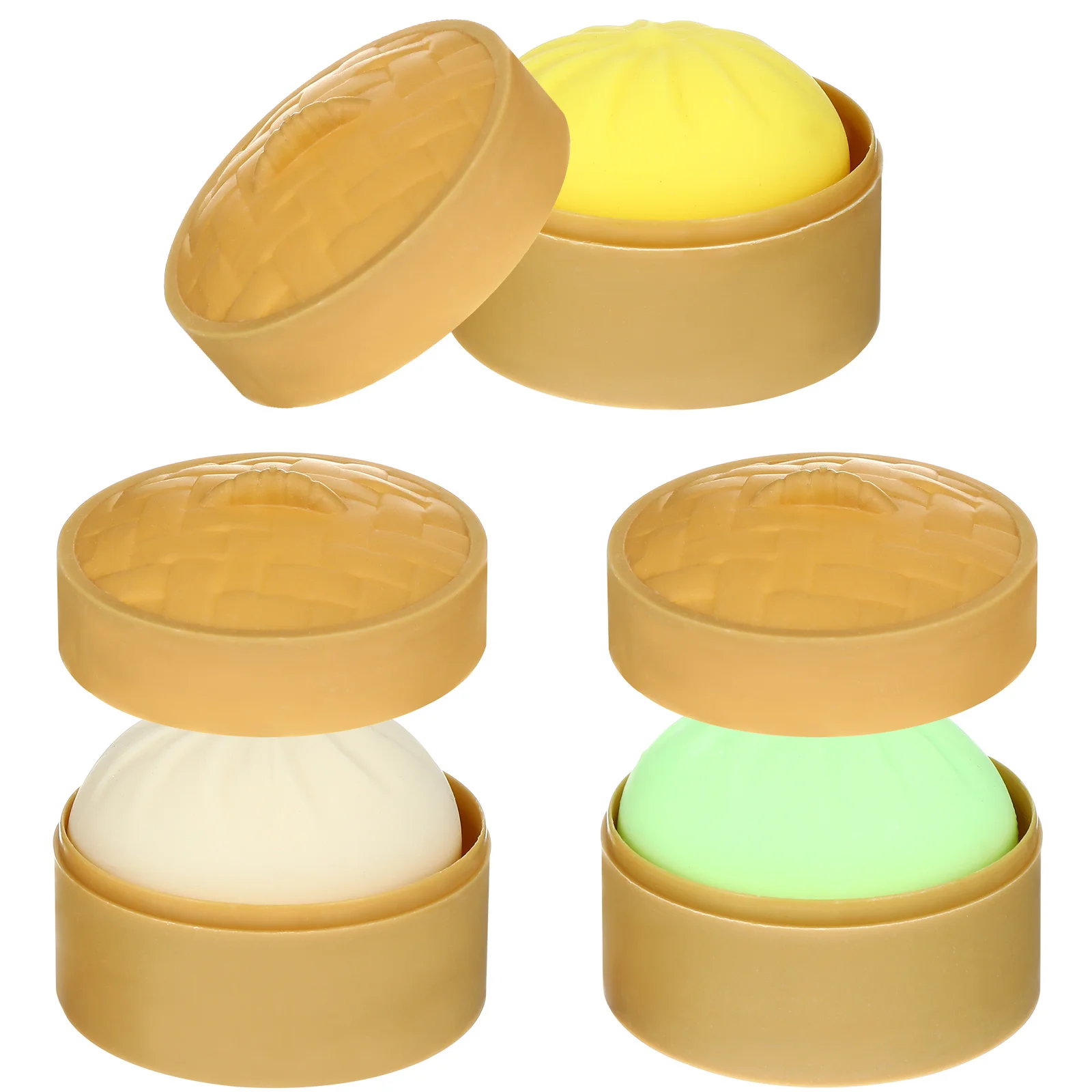 3 uds bola de mano para bola de masa, bolas sensoriales para bollos, ejercicio de mano para niños, cocina de imitación, bollo, fiesta, juguetes para apretar, favores