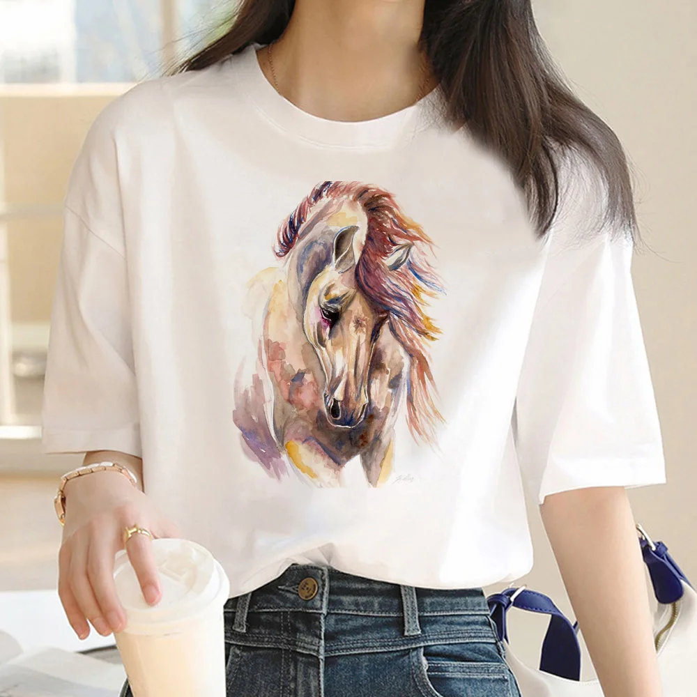 

Caballos Tee women summer streetwear Tee female comic Japanese funny clothing