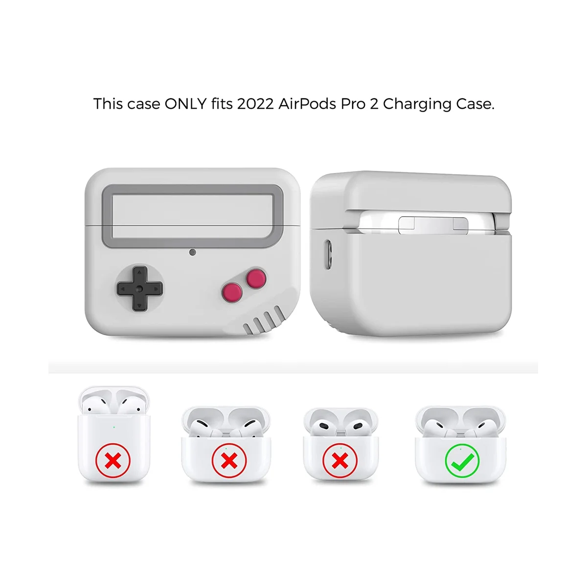 실리콘 케이스 보호 커버, 스킨 게임기 디자인, 지지대 무선 충전, 2 그레이 화이트