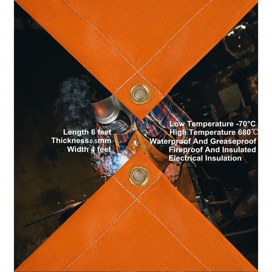 Selimut Las 46 kaki Selimut Api Berlapis Silikon Isolasi Termal Selimut Las Tahan Api