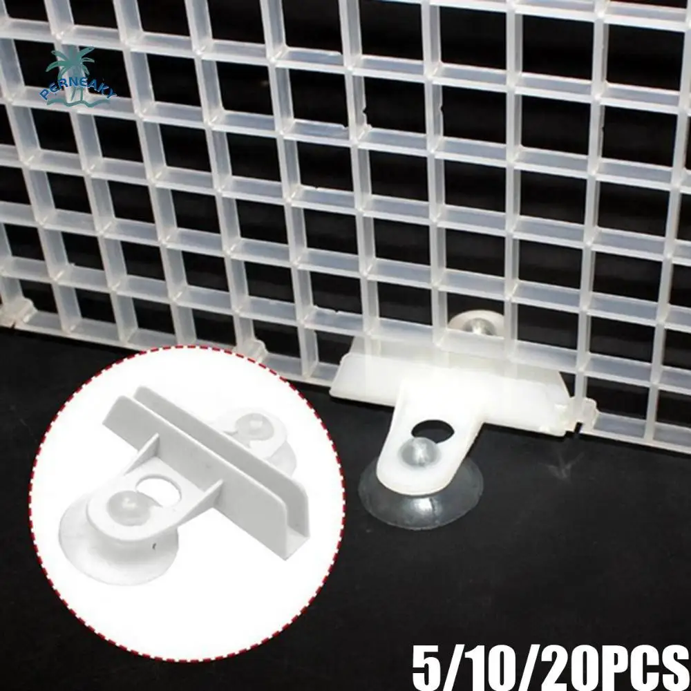 

White Aquarium Divider Sheet Suction Cup Fish Tank Isolation Clip Partition Glass Clamp