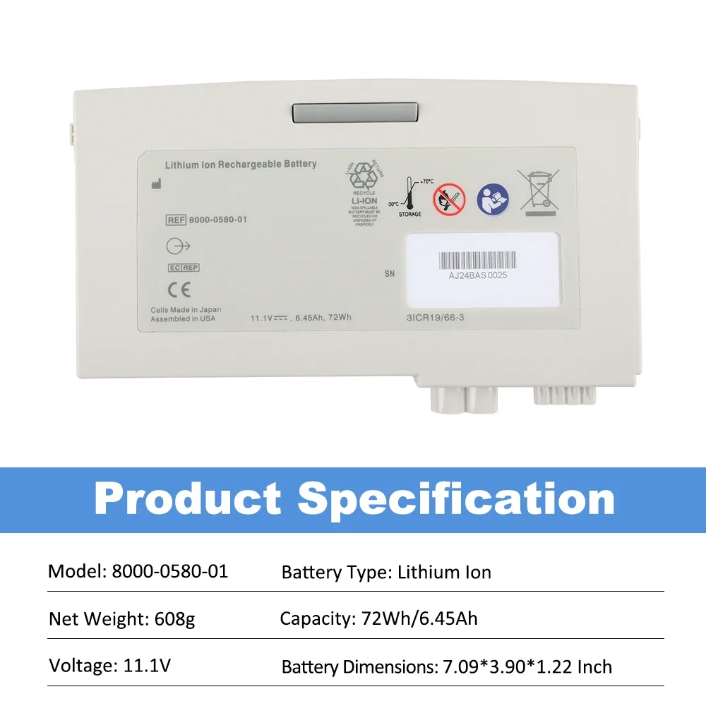 ETESBAY 8000-0580-01 Replacement Battery For For ZOLL Super Power II X Series Propaq MD Sure Power II Defibrillator