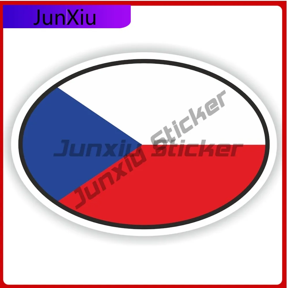 

Czech Republic Elliptical National Flag With White Border Sticker Vinyl Decals Car Exterior Custom Decals Personalized Stickers