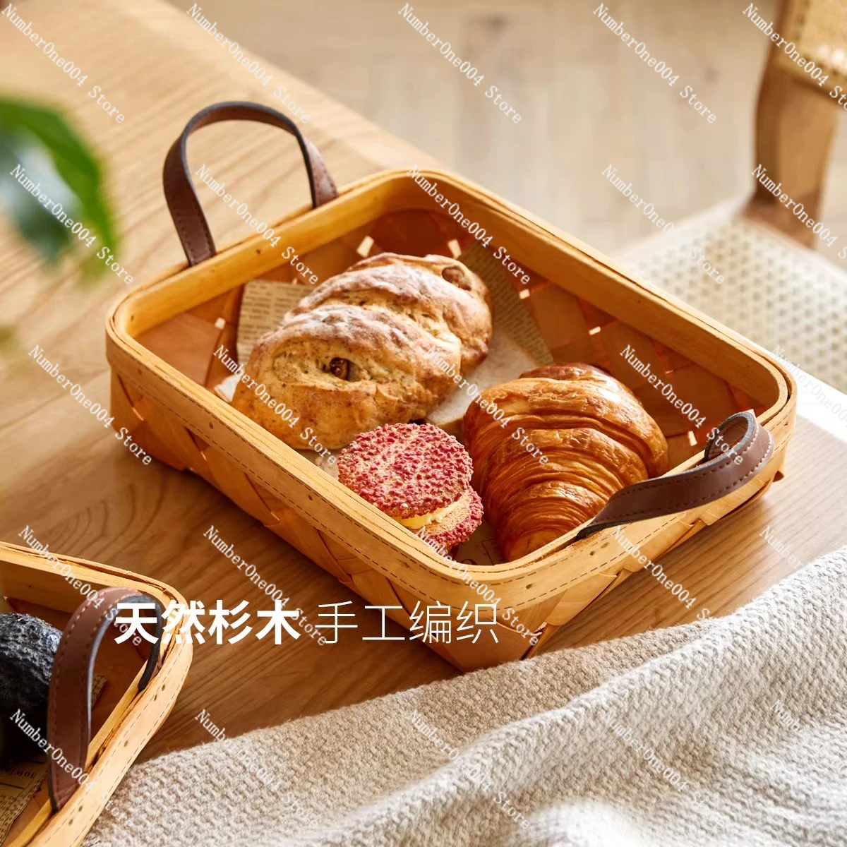 

Плетеная корзина из деревянного ломтика ручной работы, корзина для овощей и фруктов в японском стиле, корзина для хлеба с двойной ручкой, разные корзины для хранения