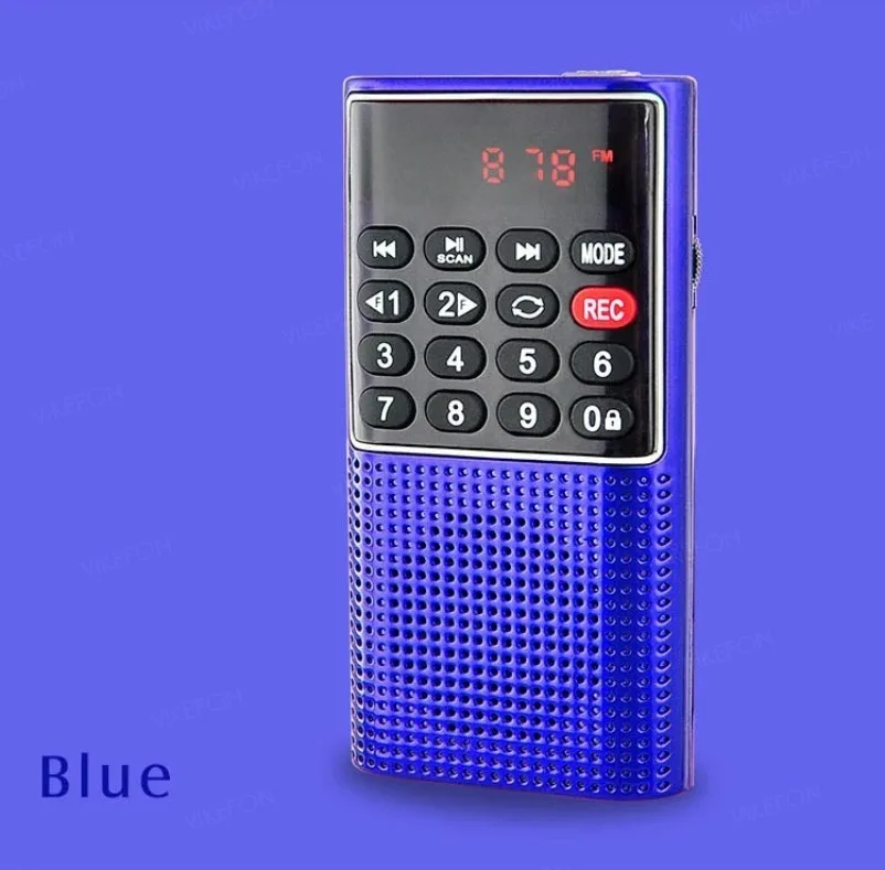 VIKEFON Tragbares Mini-FM-Radio, kabelloser Lautsprecher, MP3-Musik-Player mit Aufnahmefunktion, unterstützt Freisprechfunktion, TF-Karte, USB-Kopfhörerwiedergabe – Detail 26