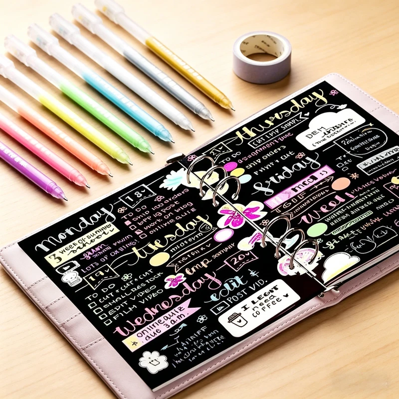 

9Pcs White Gold Silver Gel Pen Set, 0.6mm Highlighter Marker Pens for Sketch Drawing, Comic Design & Art Supplies