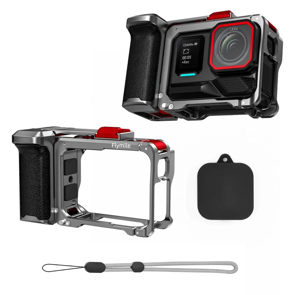 

For Insta360 Ace Pro1/2 Camera Grip Sports Camera Protective Bezel Protection Accessory, Aluminum Case Protective Mount Bracket