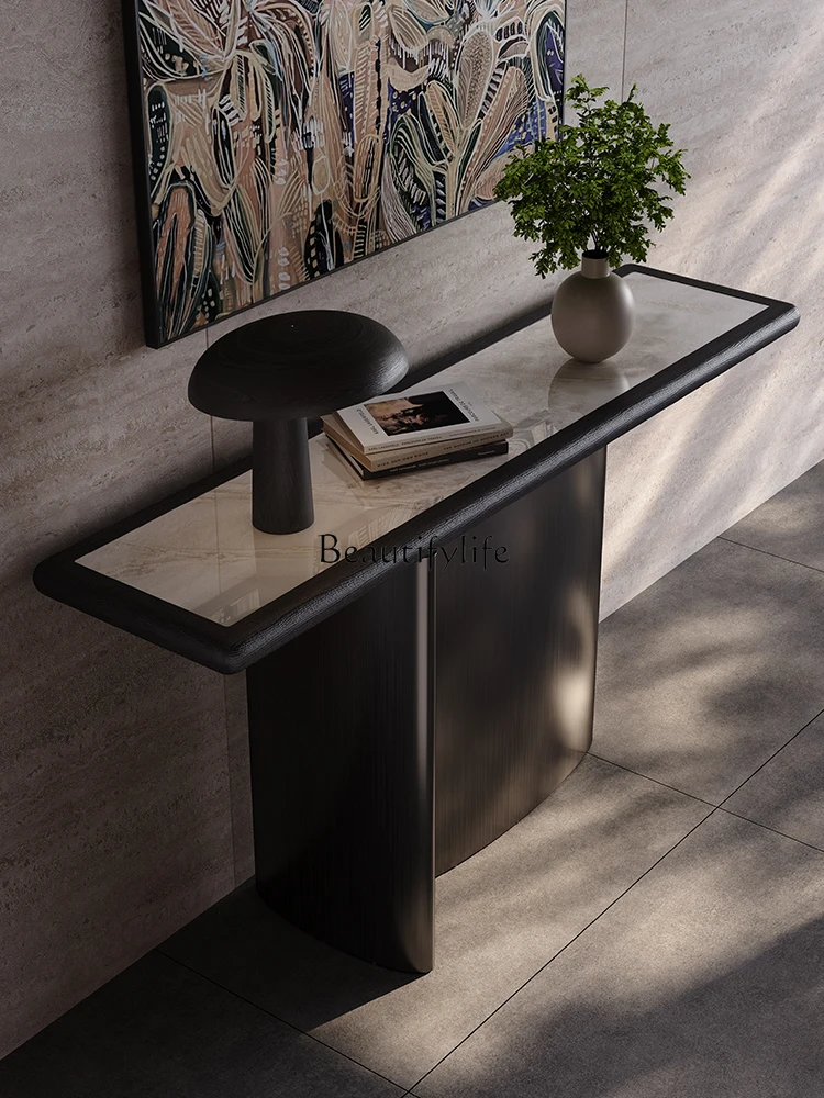 

Italian light luxury entrance table against the wall solid wood entrance table