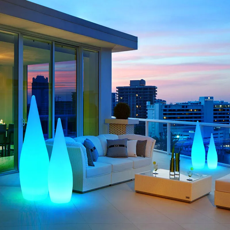 مقاوم للماء في الهواء الطلق مصباح أرضي للمناظر الطبيعية تصميم قطرة الماء الإبداعية للتسوق مول فندق فناء فيلا بارك ديكور