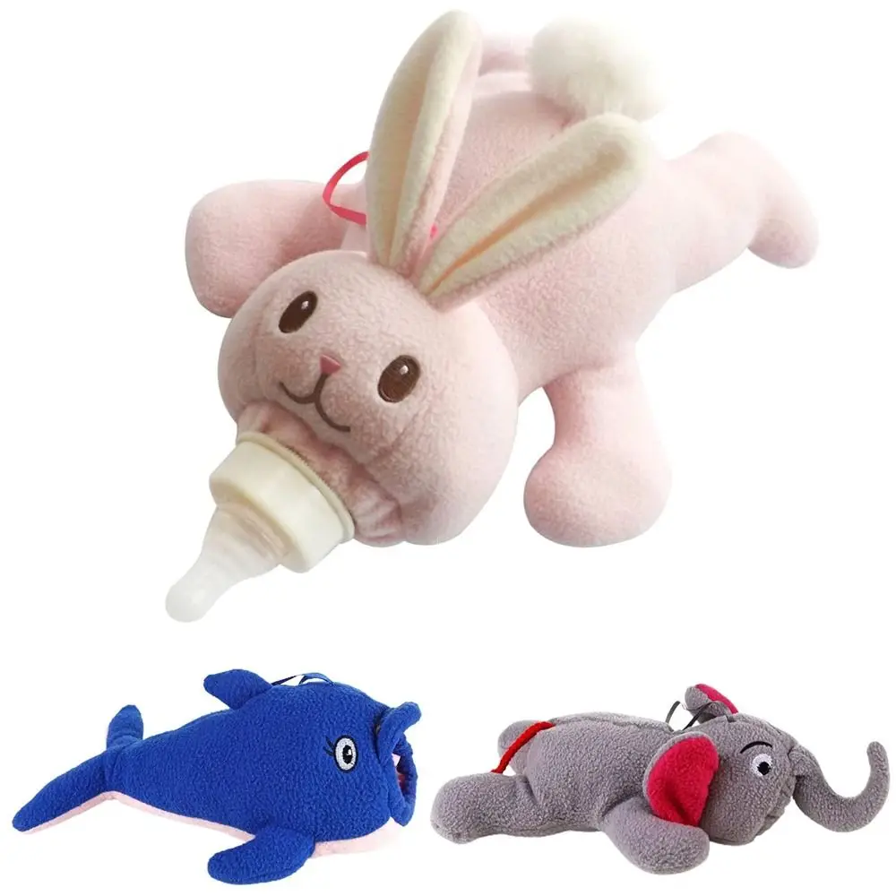 Copri biberon morbidi Animali dei cartoni animati Cinghia Custodia per bottiglia di latte Giocattolo di peluche Dispositivo lenitivo Alimentatore per neonato Mantenere la borsa per il riscaldamento