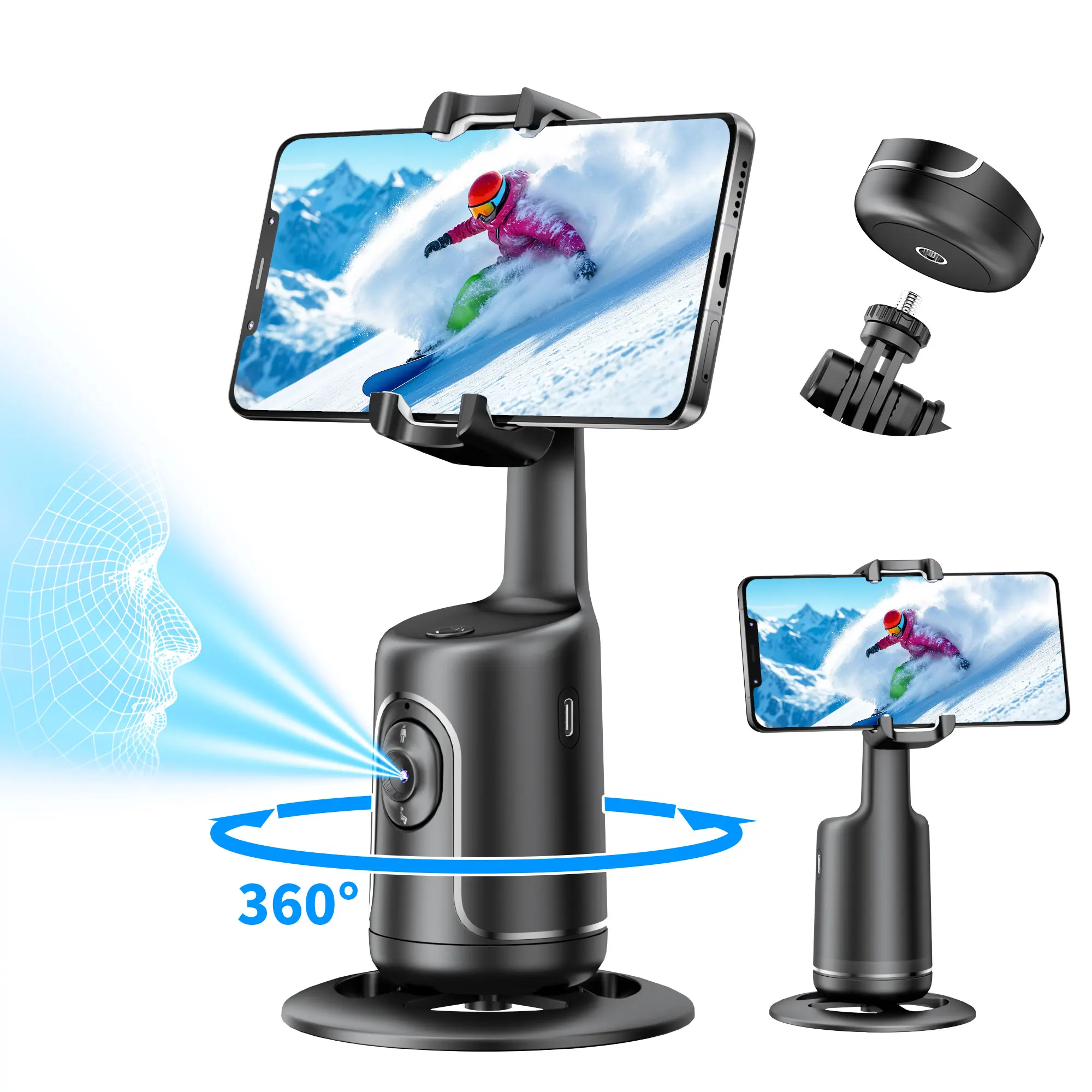 

Selfieshow P01, вращение на 360°, автоматическое отслеживание лица, карданный подвес, ручной стабилизатор, настольный держатель для сотового телефона для смартфона, живое видео