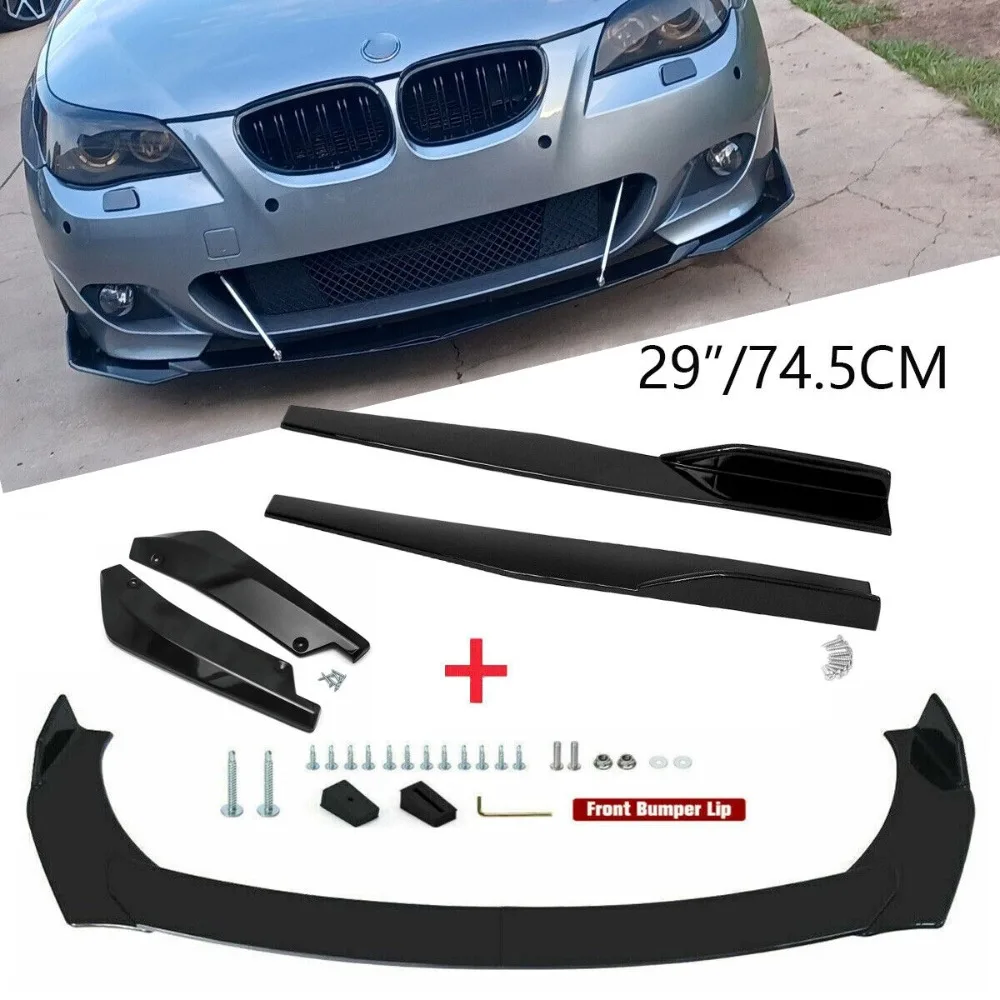 

For BMW 325i 328i 330i Black Front Rear Bumper Lip Spoiler Kit +29" Side Skirt United States