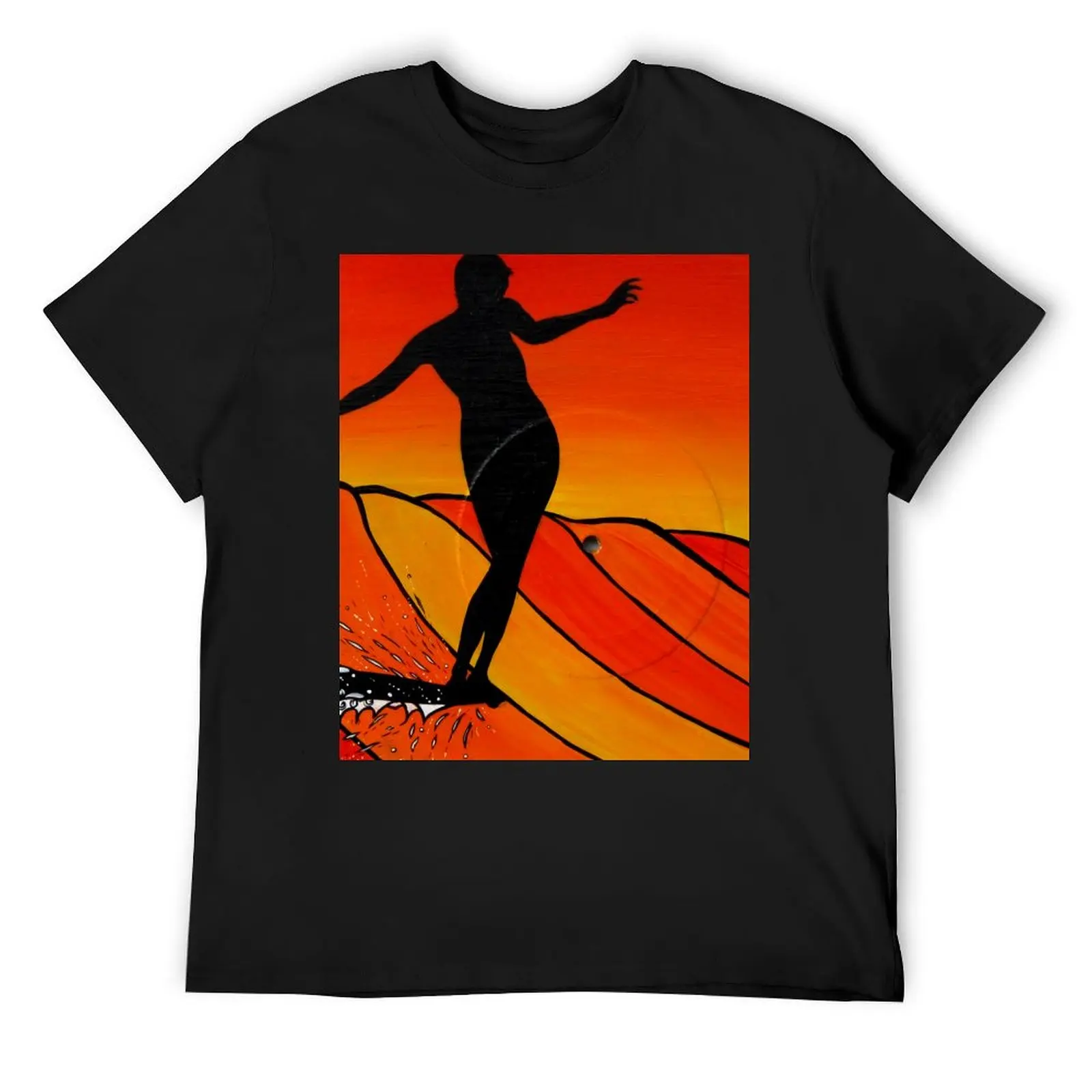 Glide Girl Painted on Vinyl - ReoSurf Art T-Shirt shirts graphic tees blanks clothes for men