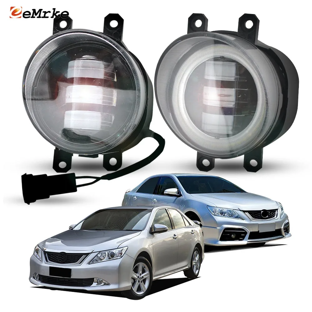 

Яркие светодиодные противотуманные фары 30 Вт/50 Вт в сборе для Toyota Camry CIS Aurion Sportivo XV50 2012-2017, большие линзы Angel Eye DRL Car PTF