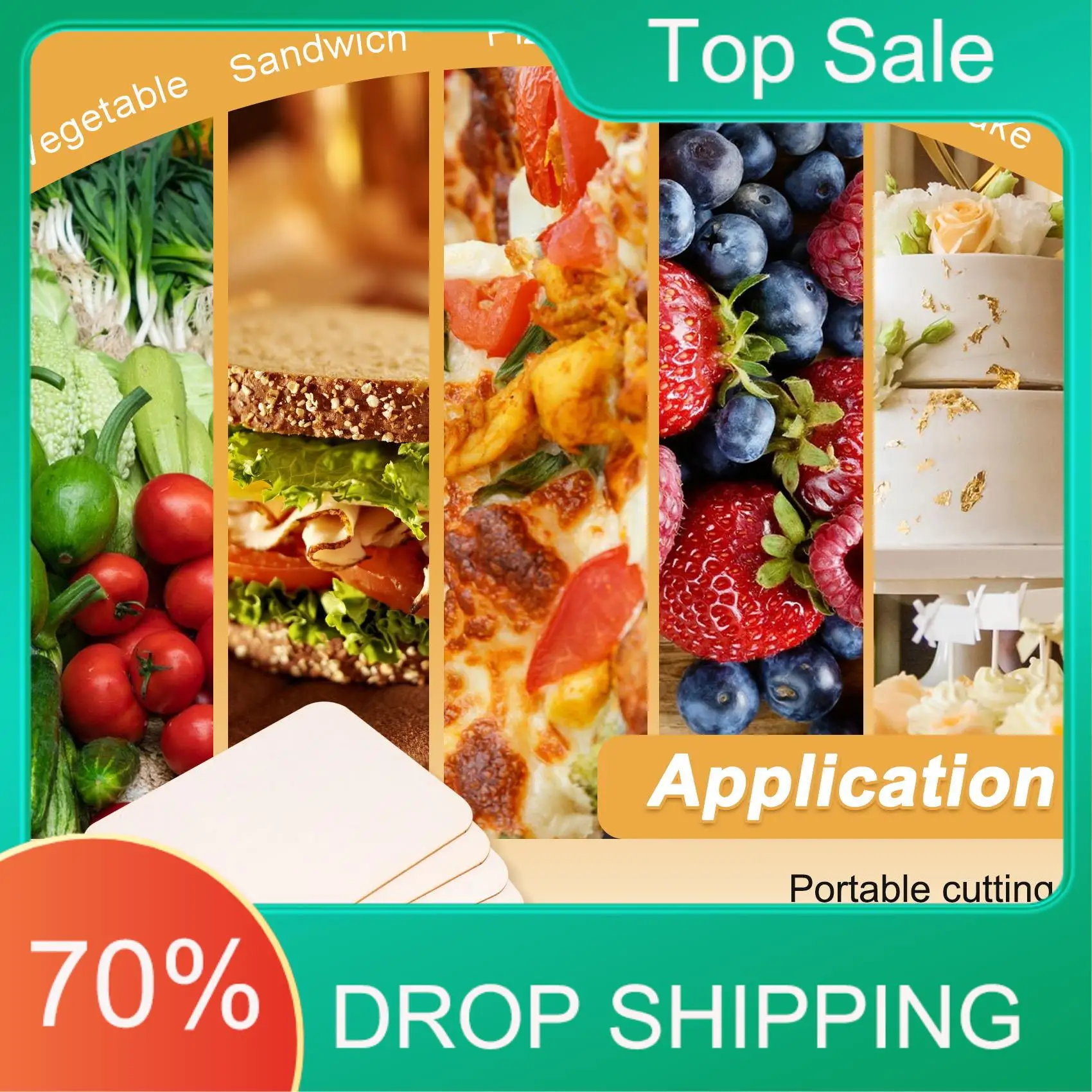 AT03 Top 6 Pieces Christmas Mini Wooden Cutting Board With Handle Unfinished Wood Paddle Rectangle Chopping Board Tray Cutouts