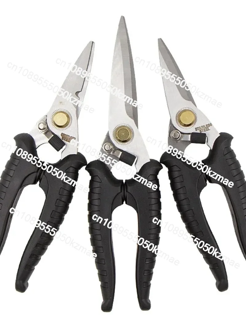 MS-702A Multifunctional Stainless Steel Scissors, Fiber Optic & Rubber Cutter