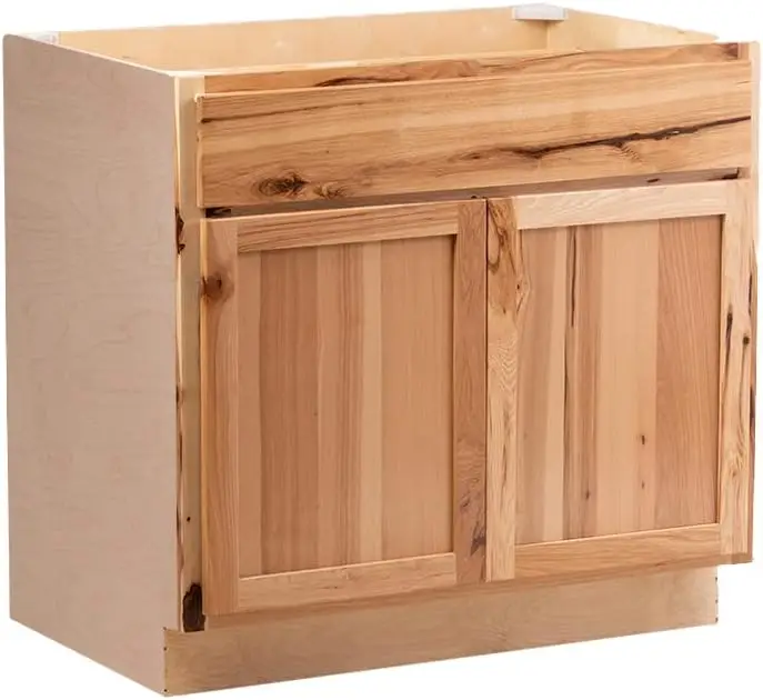 

Quicklock RTA (Ready-to-Assemble) | Base Kitchen Cabinets - Shaker Style | Made in America (Rustic Hickory, 36" Wx34.5 Hx24 D Si