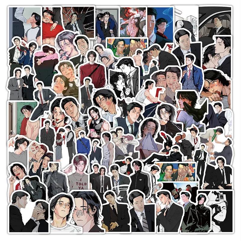 68PCS Korean Manhwa God's Peace Sticker Set - Ahn Hwapyeong & Ju Incheol Manga Peripheral DIY Decorative Stickers for Fans