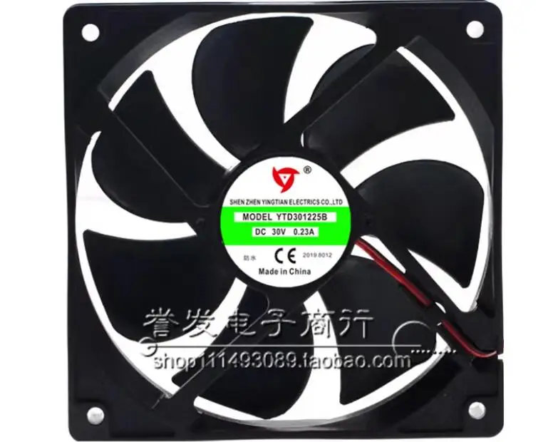 YTD301225B DC 30V 0.23A 120x120x25mm 2-Wire Server Cooling Fan