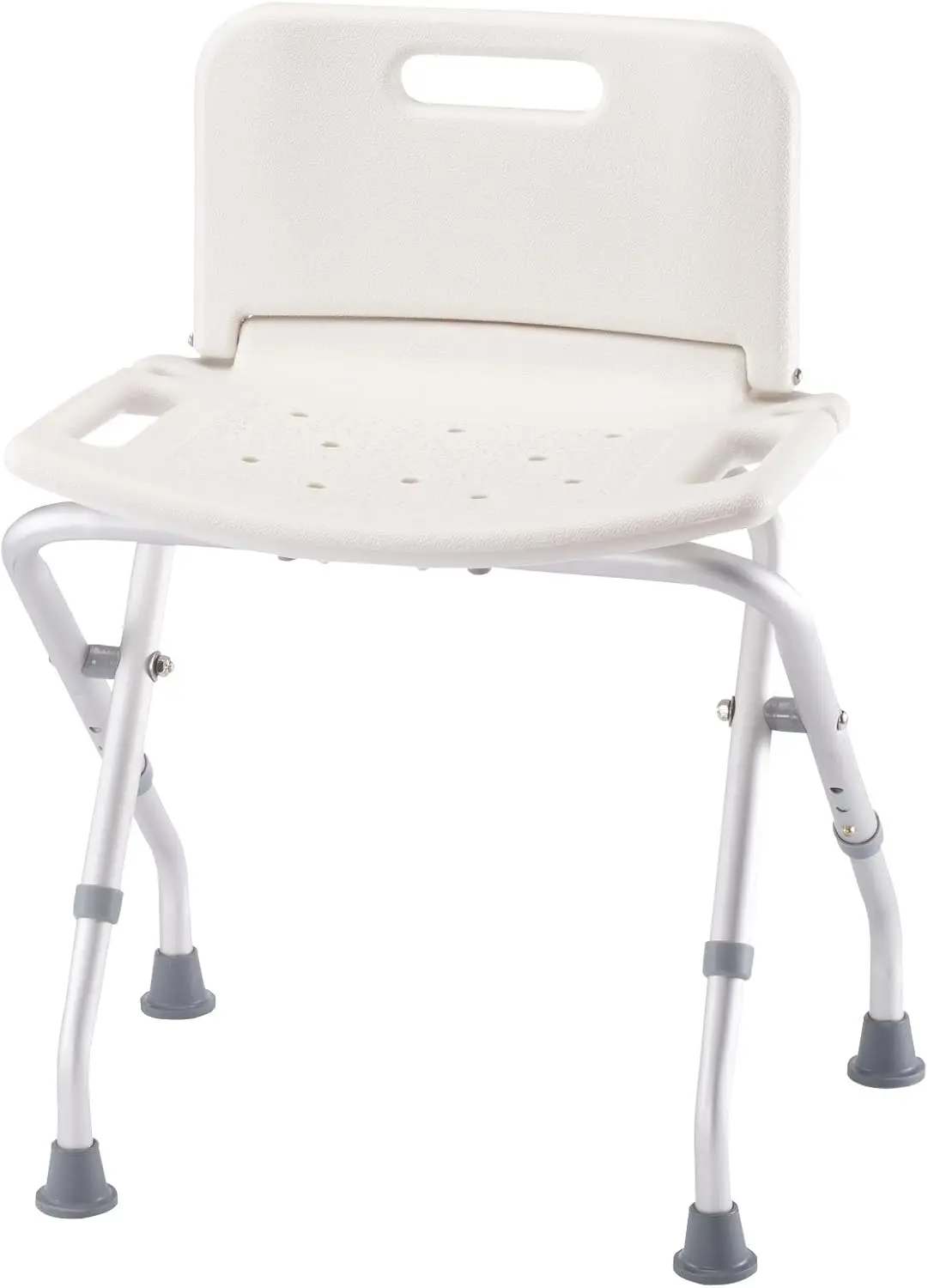 

Foldable Shower Bench with Back Support, Portable Bath Seat in White for Easy Use