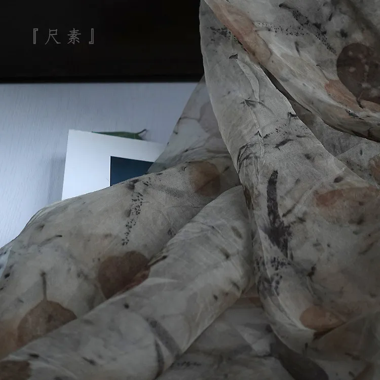 Plant Dyed Silk Leaf Dyed Silk Cloth Silk Style New Chinese Style Designer Surface Fabric
